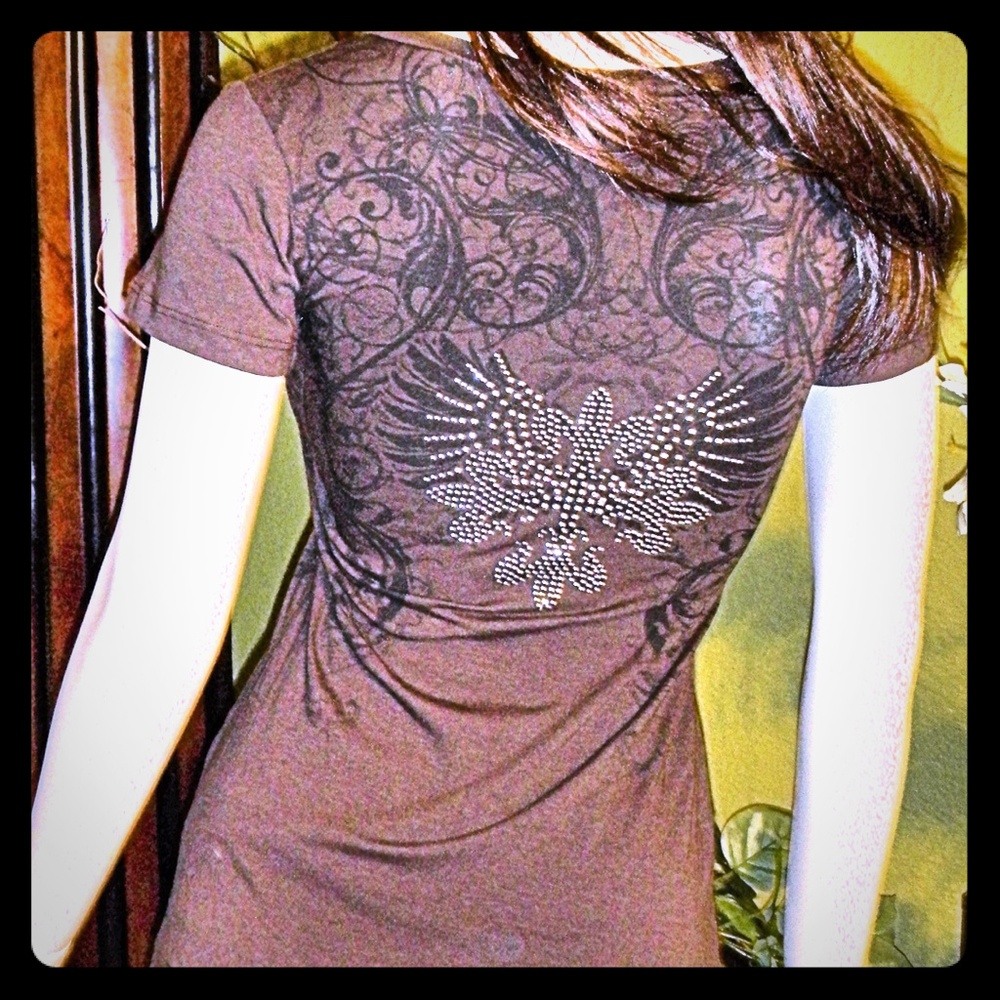 New! Rhinestone Embellished T
